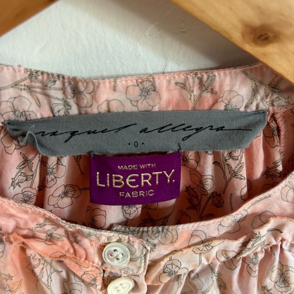 Raquel Allegra Liberty Fabric Crew Mock Neck Prairie inspired blouse - Picture 2 of 7